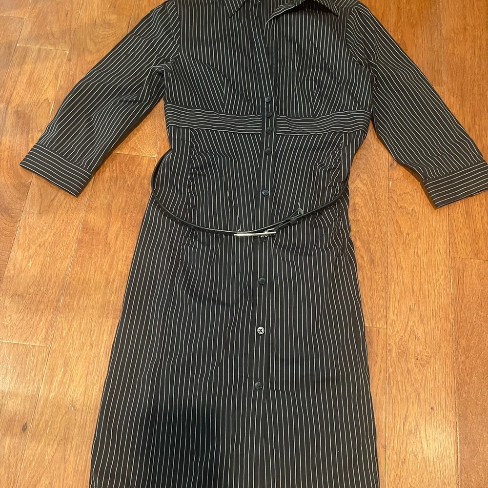 Express Black and White Pinstripe Dress